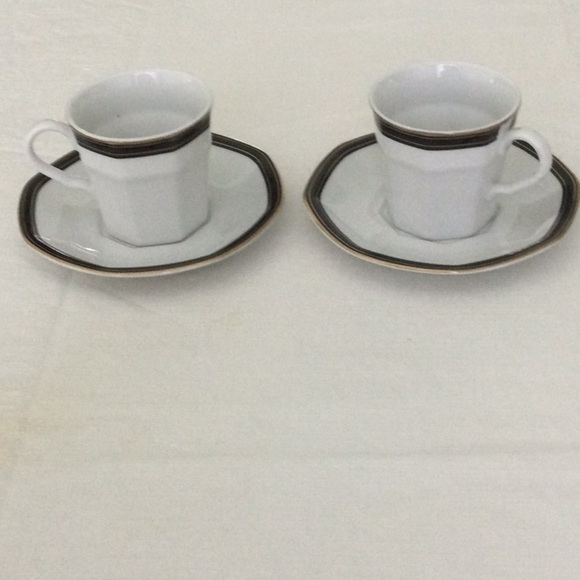 Two Christopher Stuart Black Dress Demitasse Cups like New - Picture 1 of 5